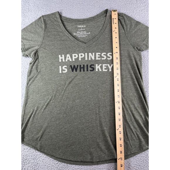 Torrid Shirt Womens Size 0 Large Green Plus Size Classic Fit Graphic Tee V Neck - Picture 6 of 10